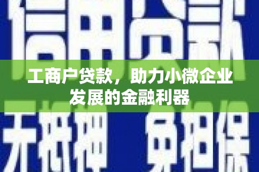 苗栗工商户贷款，助力小微企业发展的金融利器