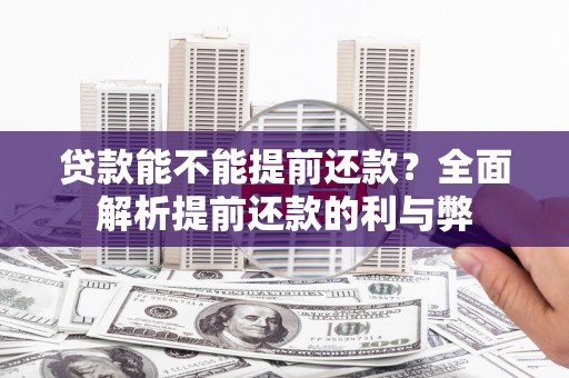 苗栗贷款能不能提前还款？全面解析提前还款的利与弊