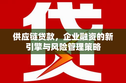 苗栗供应链贷款，企业融资的新引擎与风险管理策略