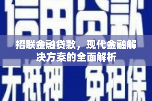 苗栗招联金融贷款，现代金融解决方案的全面解析