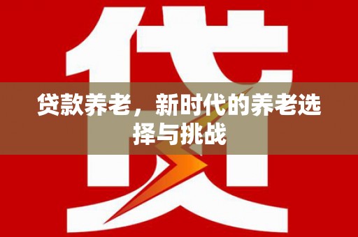 苗栗贷款养老，新时代的养老选择与挑战