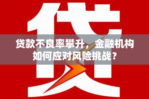 苗栗贷款不良率攀升，金融机构如何应对风险挑战？
