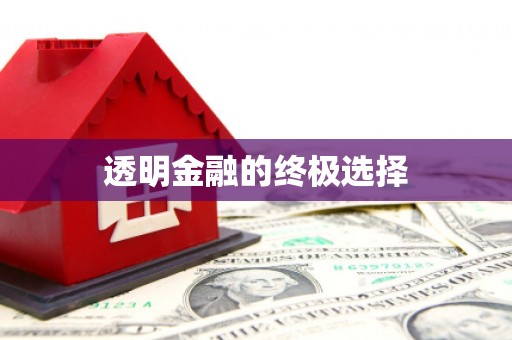 苗栗透明金融的终极选择